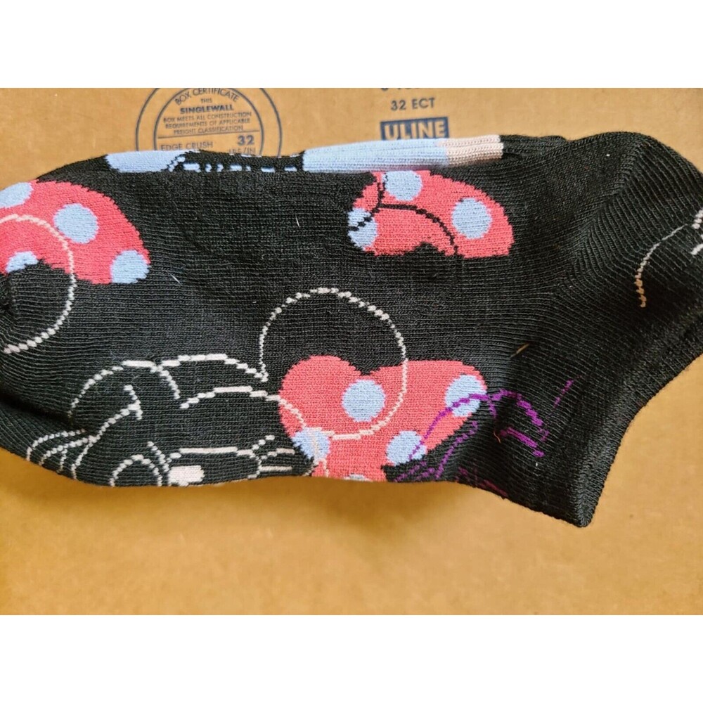 NEW 5 Pairs of DISNEY Minnie Mouse & Flowers Colorful No Show Socks